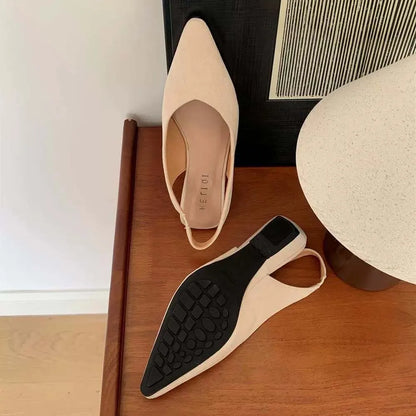 Maribel™ | Damer Slingback Flats Uden Hæl | Elegante Spidse Slip-Ons med Åben Hæl og Minimalistisk Design