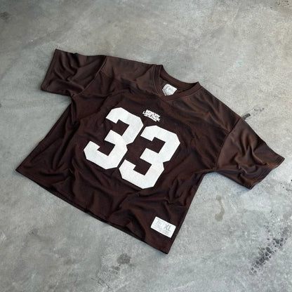 Memory Lane | Oversized Amerikansk Fodbold Jersey Unisex Med Nummer 33