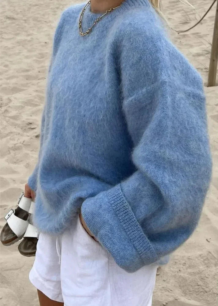 Senna™ | Damer Oversized Mohair Sweater | Fluffy & Varm Uldtrøje
