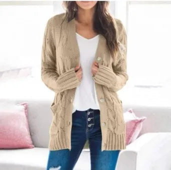 Amara™ | Damer Løsstrikket Lang Cardigan med Elegant og Afslappet Pasform