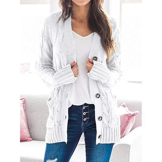 Amara™ | Damer Løsstrikket Lang Cardigan med Elegant og Afslappet Pasform