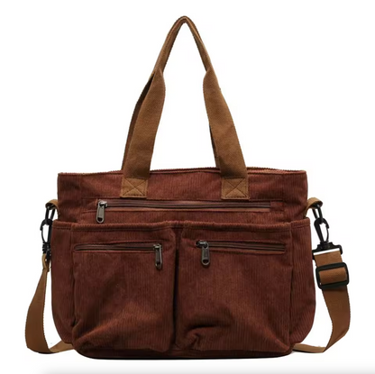 Mirella™ | Damer Fløjls Skuldertaske med Flere Rum | Blød Fløjl Crossbody med Justerbar Rem
