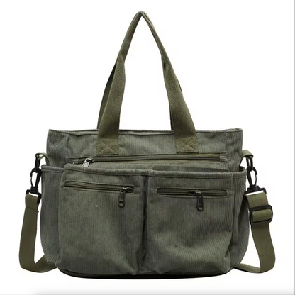 Mirella™ | Damer Fløjls Skuldertaske med Flere Rum | Blød Fløjl Crossbody med Justerbar Rem