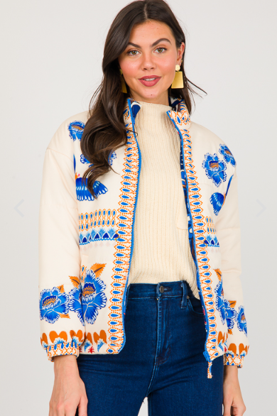 Althea | Let Vatteret Jakke Med Blomsterprint