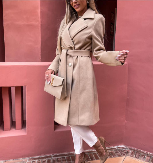 Celeste | Beige Uldblandet Trenchcoat
