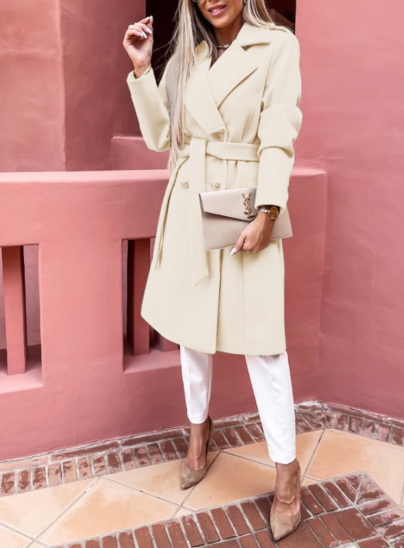 Celeste | Beige Uldblandet Trenchcoat