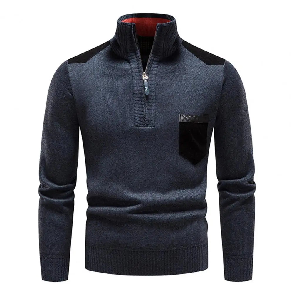 Tristan™ | Luksuriøs Mænd Halfzip Pullover i Merinould med Brystlomme