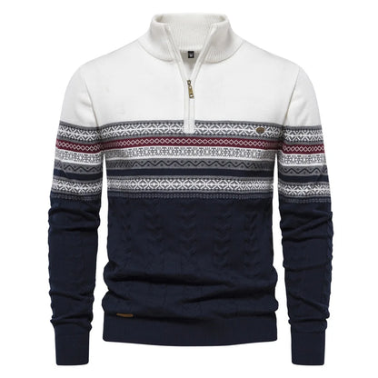 Alaric™ | Herrer Vinter Half-Zip Trøje med Etnisk Design