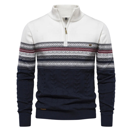 Alaric™ | Herrer Vinter Half-Zip Trøje med Etnisk Design