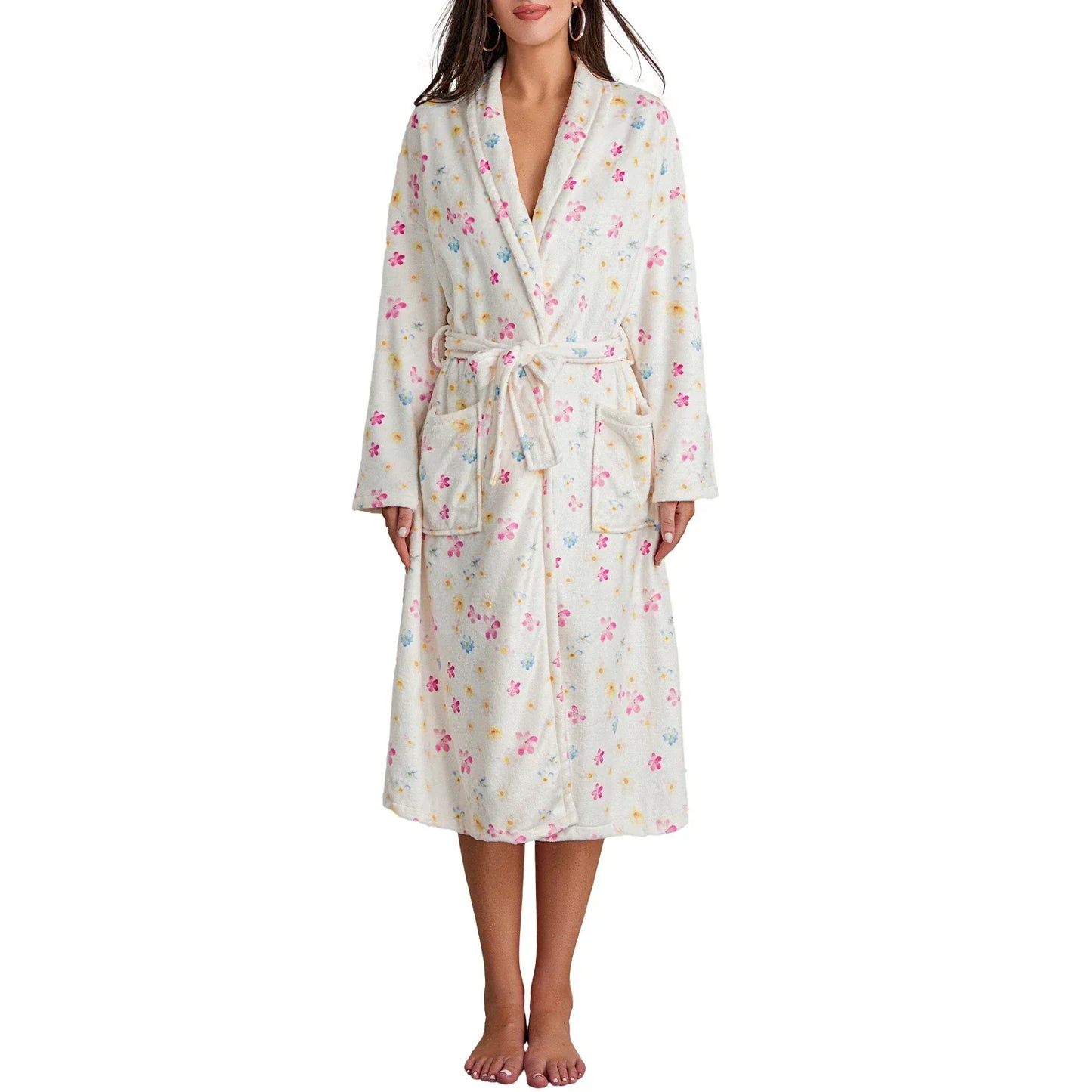 Liora | Morgenkåbe i Flannel med Print Damer