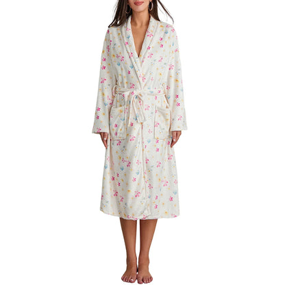 Liora | Morgenkåbe i Flannel med Print Damer