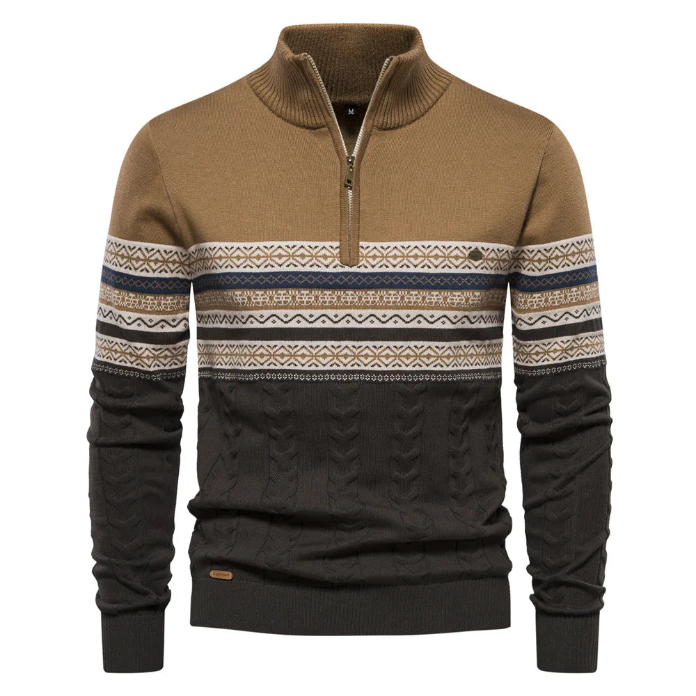 Alaric™ | Herrer Vinter Half-Zip Trøje med Etnisk Design