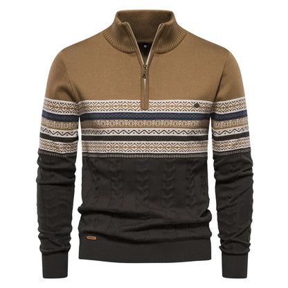 Alaric™ | Herrer Vinter Half-Zip Trøje med Etnisk Design