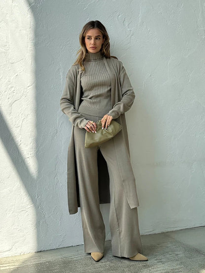 Roxy™ | Damer Luksuriøst 3-delt Strik Co-Ord Sæt | Blødt & Strækbart