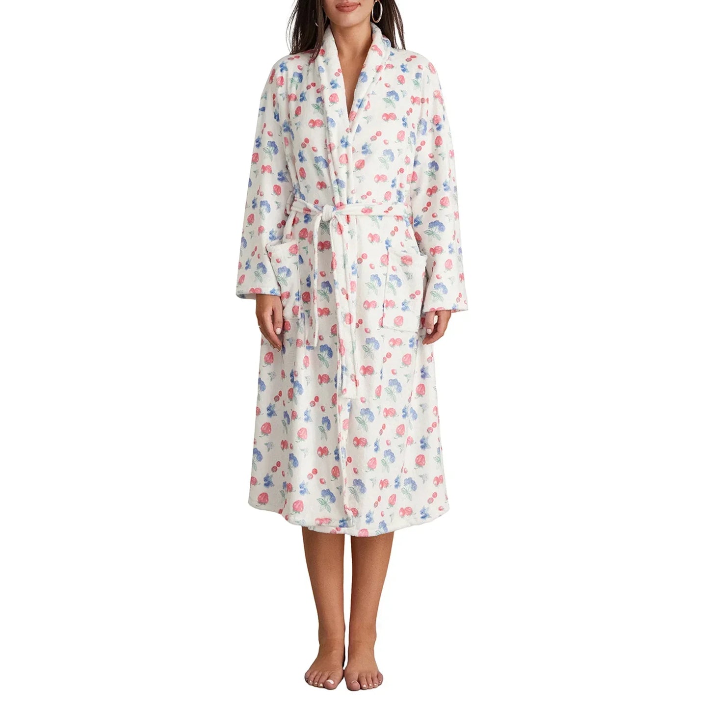 Liora | Morgenkåbe i Flannel med Print Damer