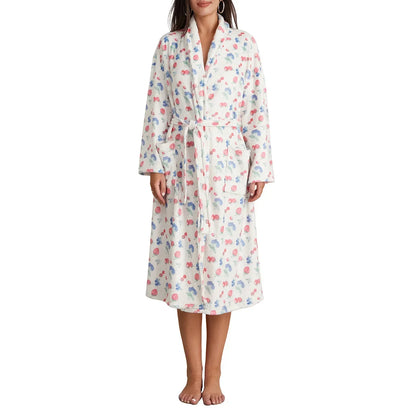 Liora | Morgenkåbe i Flannel med Print Damer