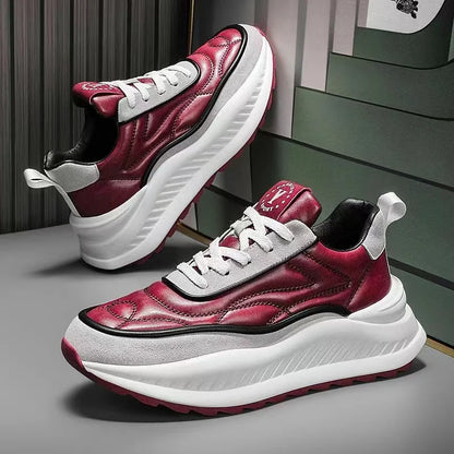Maximo™ | Mænd Lædersneakers med Høj Plateau og Elegant Design