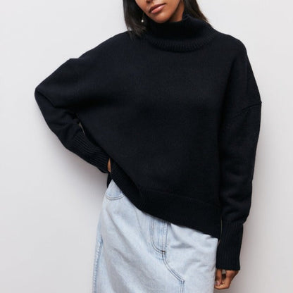 Tiffany™ | Elegant Strikket Oversized Damer Rullekrave med Trendy Pasform