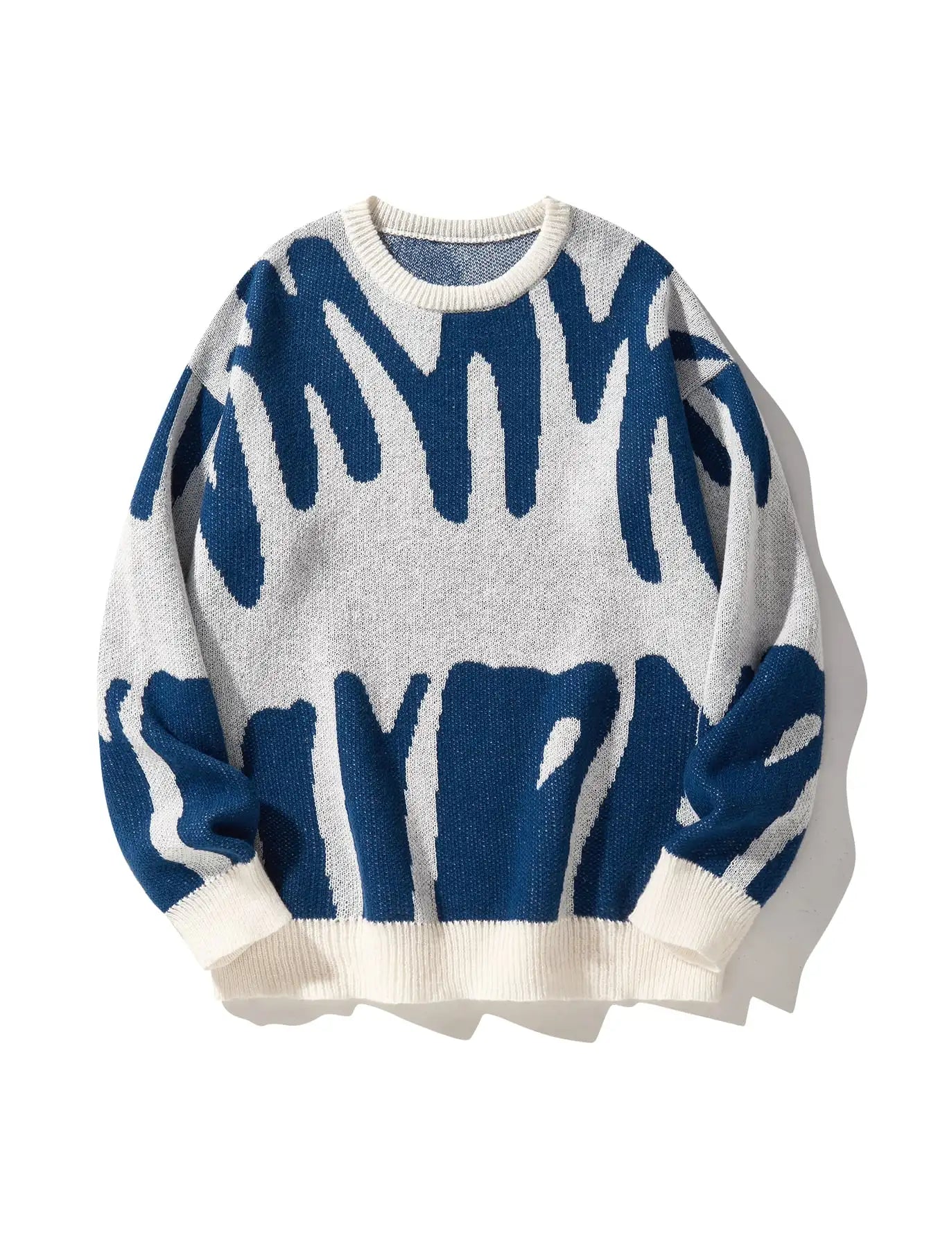 Zyro | Oversized Sweater til Herrer | Abstrakt Streetwear Trøje med Grafisk Print