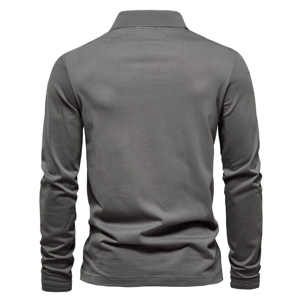 Lennart™ | Herrer Langærmet Polo med Halv Lynlås og Moderne Design