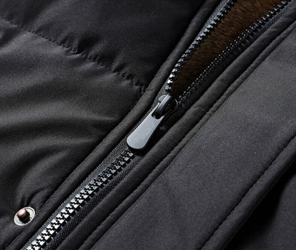 Para™ | Luksuriøs Herre Parka Vinterjakke med Teddylining og Pelsforet Hætte