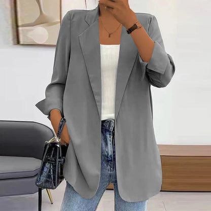 Carline™ | Damer Elegant Ensfarvet Blazer med Løs Pasform og Tidssvarende Design