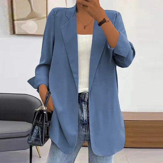 Carline™ | Damer Elegant Ensfarvet Blazer med Løs Pasform og Tidssvarende Design