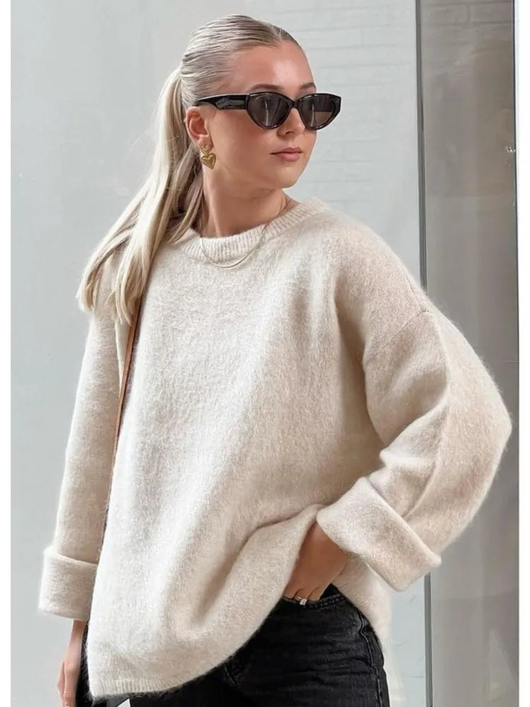 Senna™ | Damer Oversized Mohair Sweater | Fluffy & Varm Uldtrøje