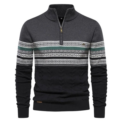 Alaric™ | Herrer Vinter Half-Zip Trøje med Etnisk Design