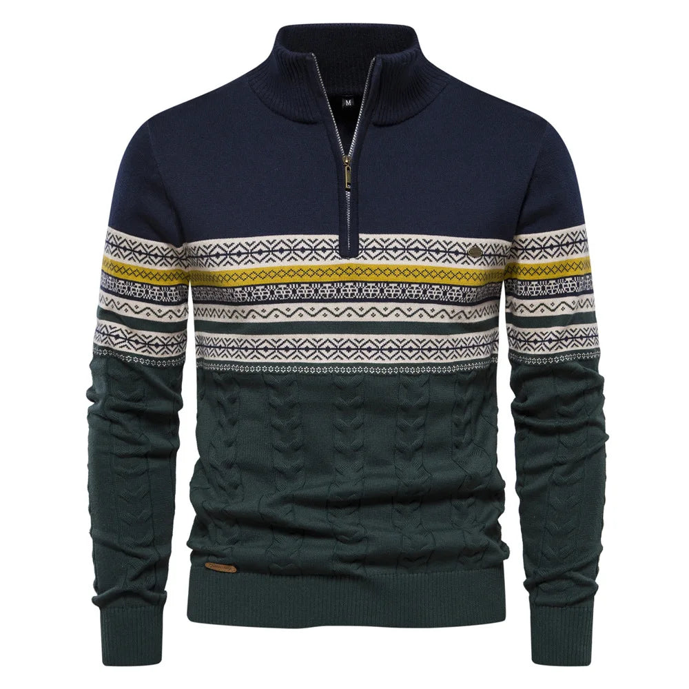 Alaric™ | Herrer Vinter Half-Zip Trøje med Etnisk Design