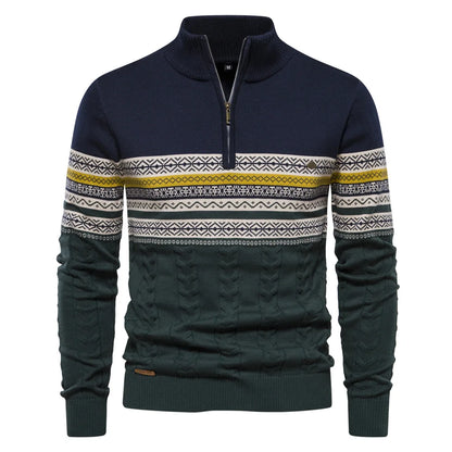 Alaric™ | Herrer Vinter Half-Zip Trøje med Etnisk Design