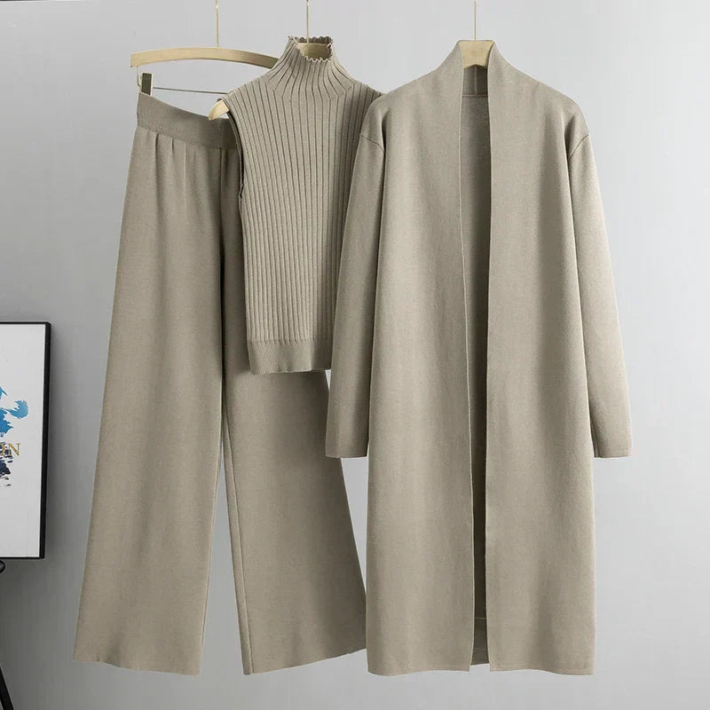 Roxy™ | Damer Luksuriøst 3-delt Strik Co-Ord Sæt | Blødt & Strækbart