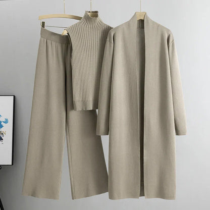 Roxy™ | Damer Luksuriøst 3-delt Strik Co-Ord Sæt | Blødt & Strækbart