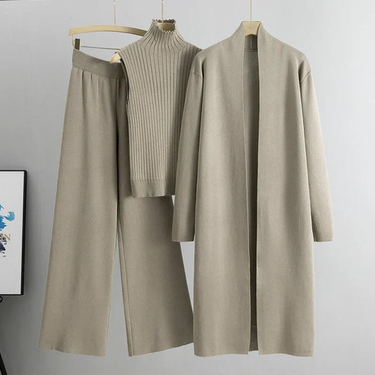 Roxy™ | Damer Luksuriøst 3-delt Strik Co-Ord Sæt | Blødt & Strækbart