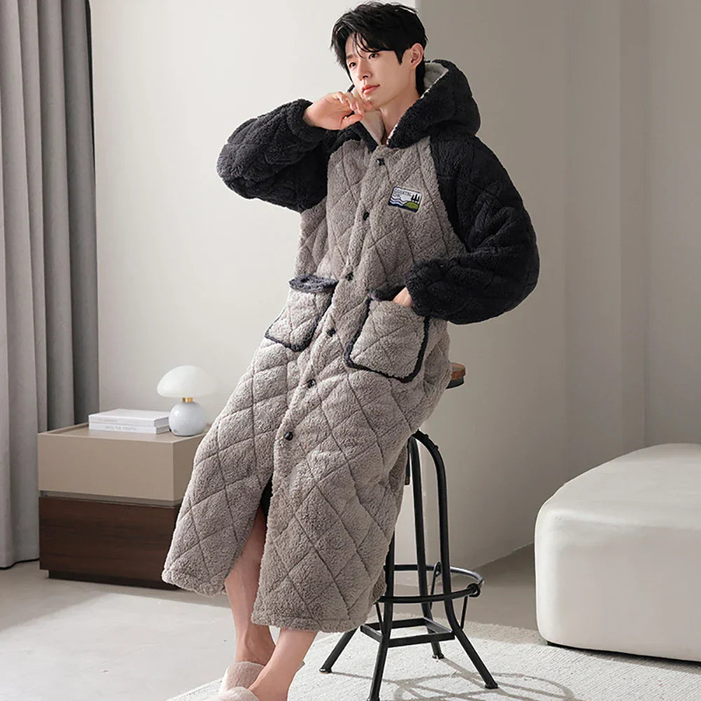 Lucien | Ekstra Lang Fleece Hjemmerobe Herrer