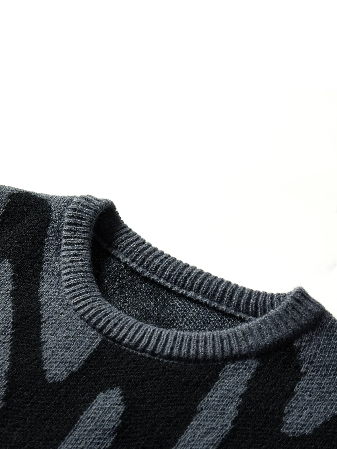Zyro | Oversized Sweater til Herrer | Abstrakt Streetwear Trøje med Grafisk Print