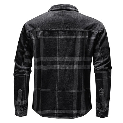Darell | Herre Denim Overshirt med Ternet Mønster