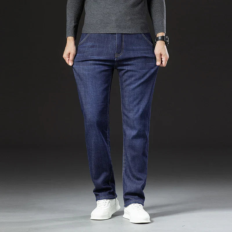 René™ | Mænd Jeans i Denim med Fleecefor til Vinter | Varm og Stilfuld
