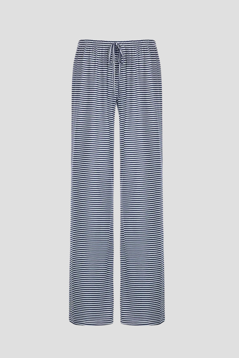Maribel™ | Damer Blød Pyjamasbukser med Striber | Let, Løstsiddende Loungebukser med Elastisk Talje
