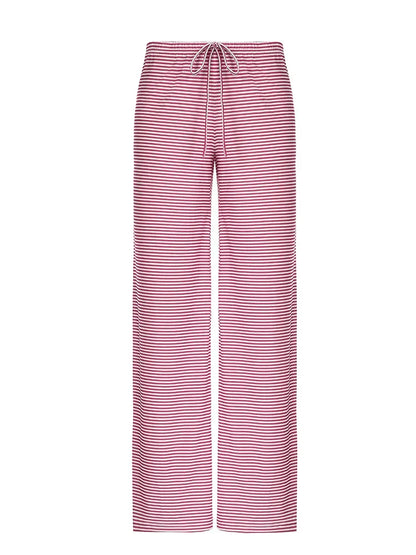 Maribel™ | Damer Blød Pyjamasbukser med Striber | Let, Løstsiddende Loungebukser med Elastisk Talje