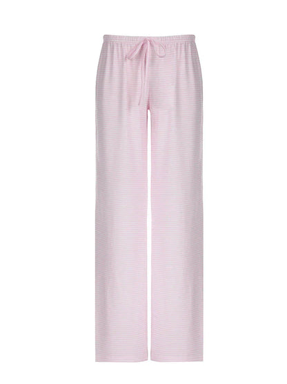 Maribel™ | Damer Blød Pyjamasbukser med Striber | Let, Løstsiddende Loungebukser med Elastisk Talje