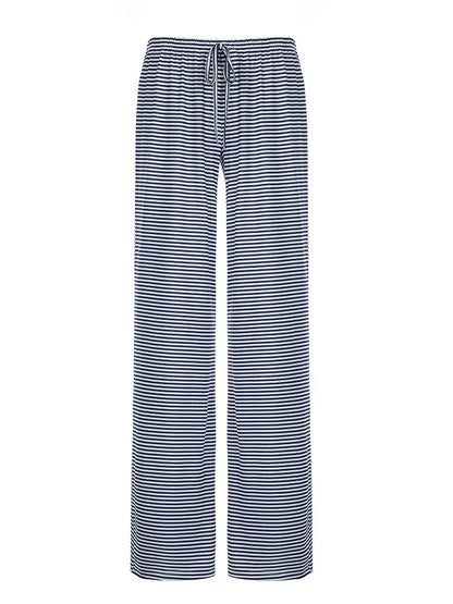 Maribel™ | Damer Blød Pyjamasbukser med Striber | Let, Løstsiddende Loungebukser med Elastisk Talje