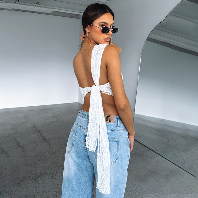 Elvira | One-Shoulder Blonde Top Damer Med Asymmetrisk Spidskant