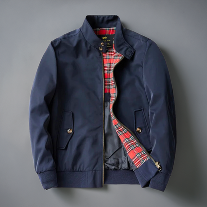 Henrik™ | Mænd Bomberjakke med Retro Ternede Detaljer og Moderne Funktionalitet