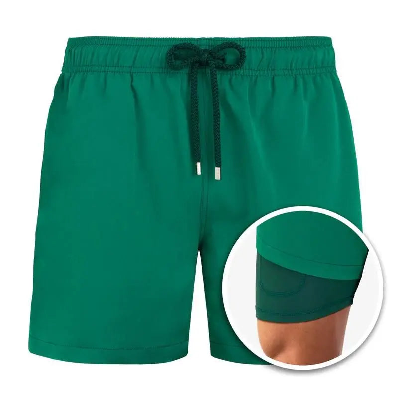 Thiago™ | Herrer Badebukser med Indershorts | Anti-Gnidning Badeshorts med Tætsiddende Foring og Hurtigttørrende Materiale