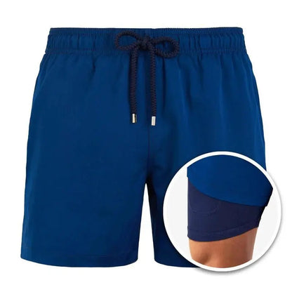 Thiago™ | Herrer Badebukser med Indershorts | Anti-Gnidning Badeshorts med Tætsiddende Foring og Hurtigttørrende Materiale