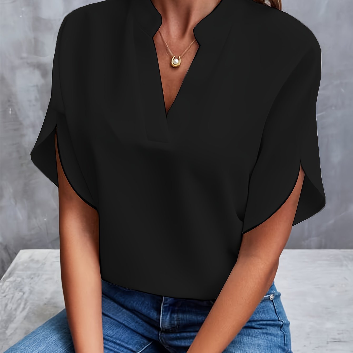 Elena | V-Hals Bluse Damer
