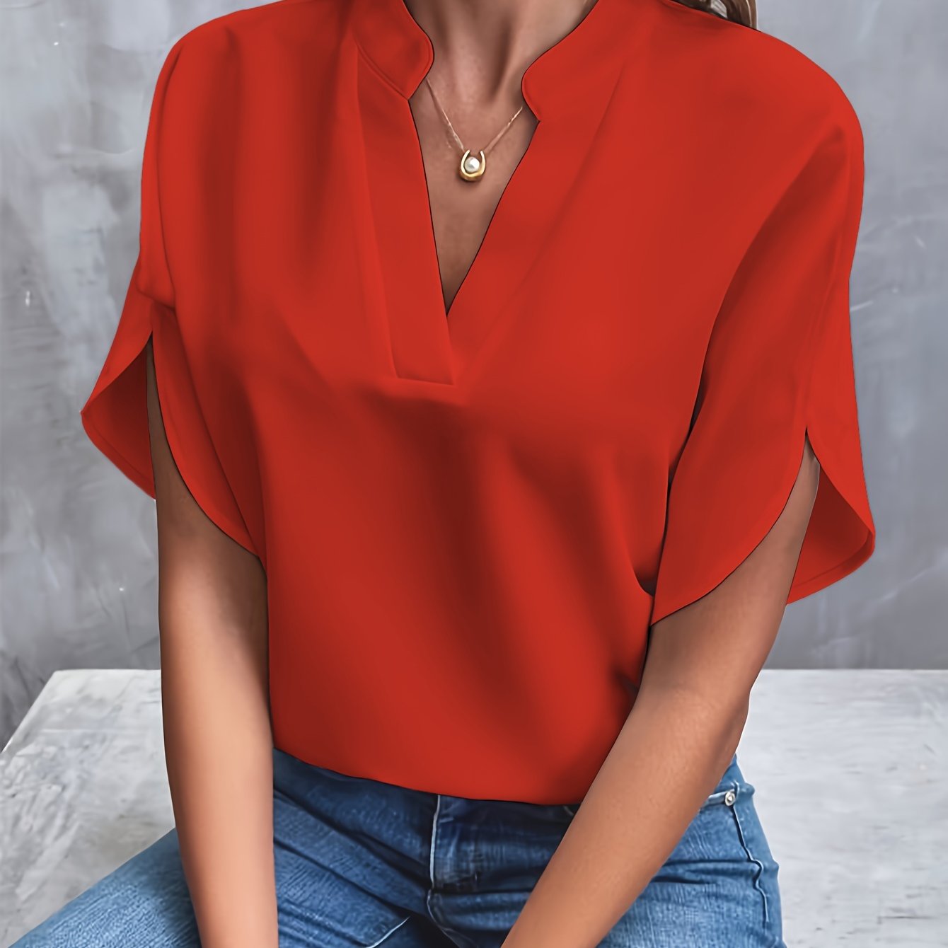 Elena | V-Hals Bluse Damer