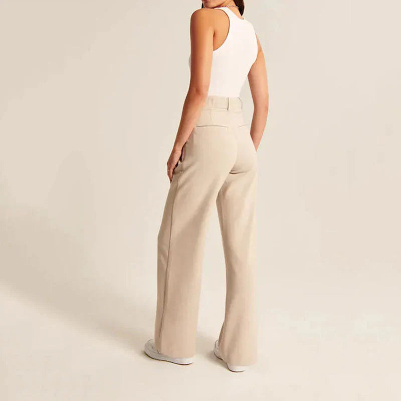 Valentina | Beige Wide-Leg Bukser Damer