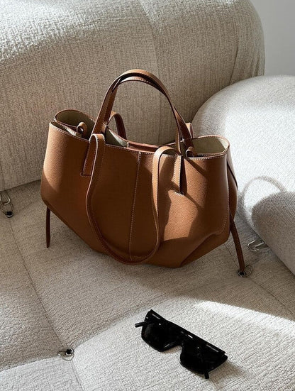Alessandra | Luksus Læder Shopper Taske Cognac